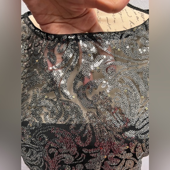 Lauren Ralph Lauren Silver Mesh Sequin Cocktail Dress Size 10 - Picture 4 of 12